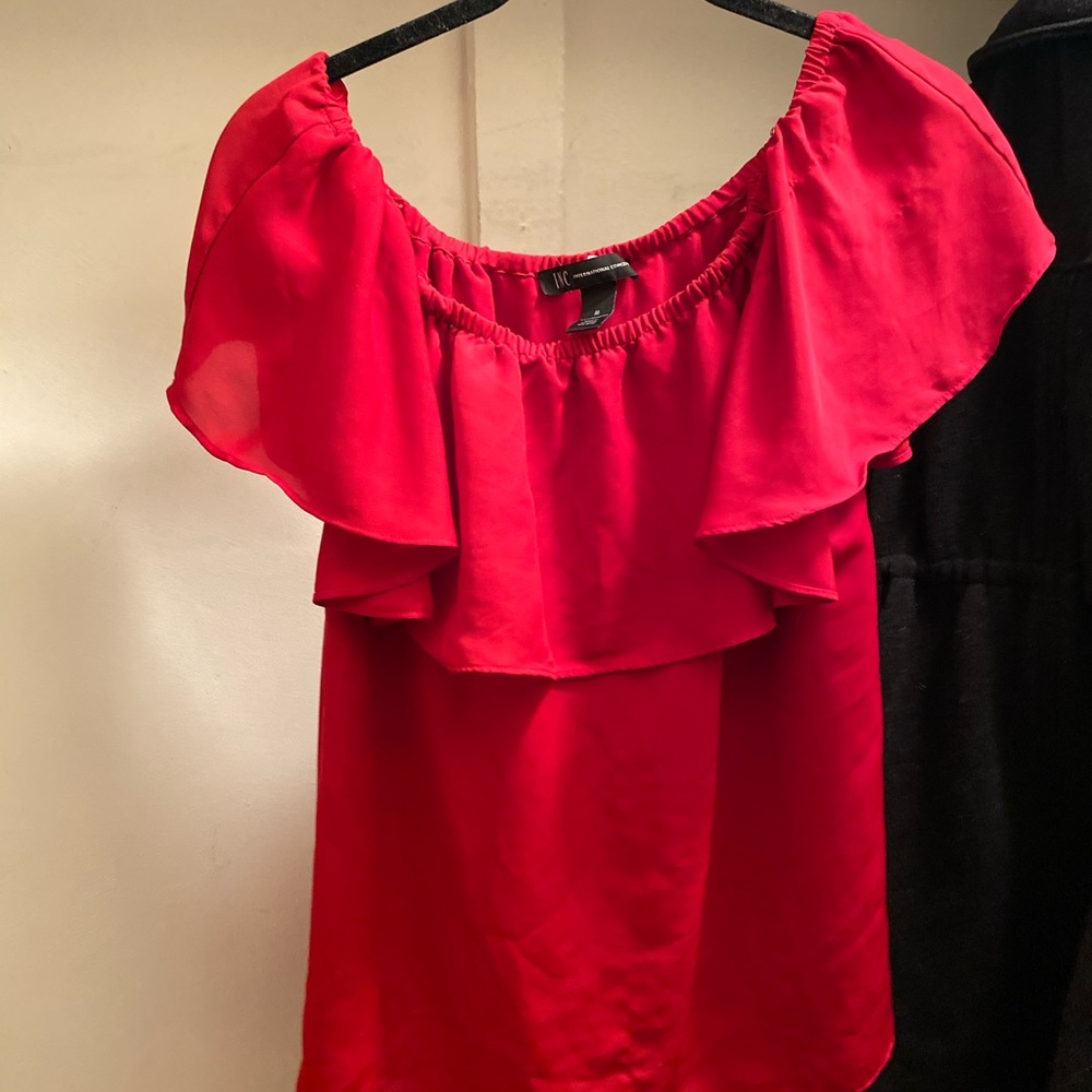 Red off the shoulder top
